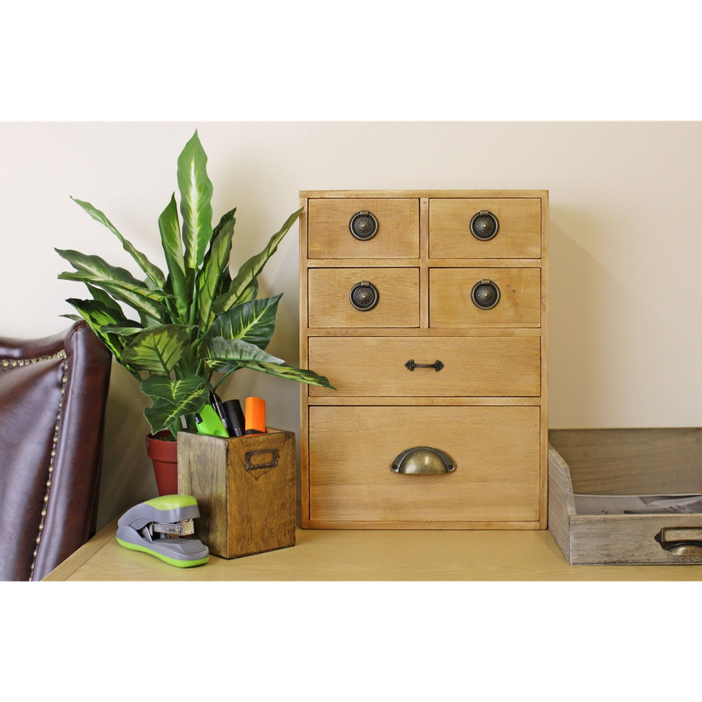 6 Drawer Storage Cabinet, Assorted Size Drawers