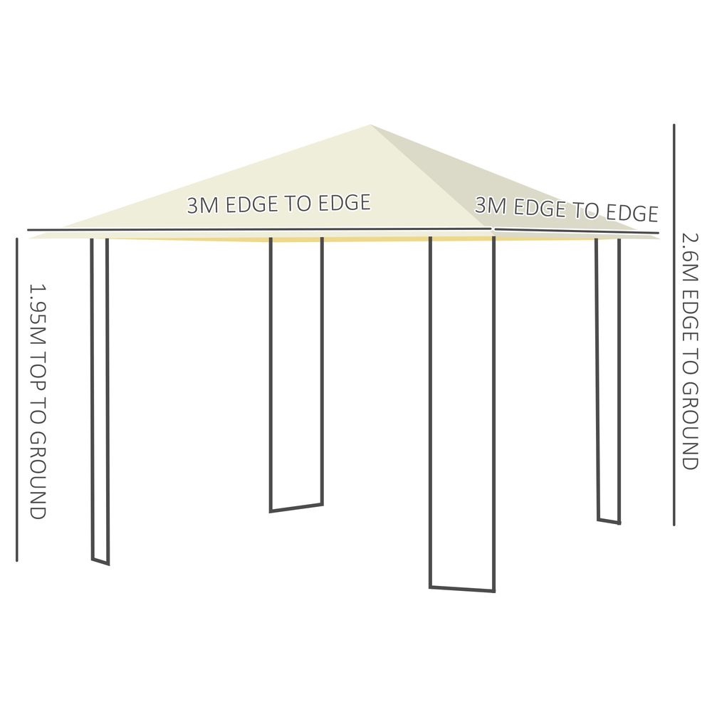 Outdoor Gazebo for Garden Party Tent, Wedding Canopy Pavilion Cream-white