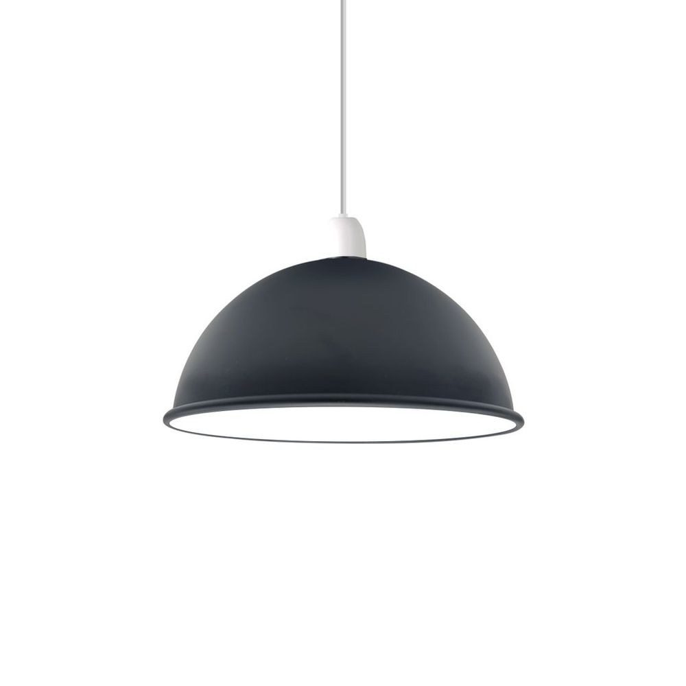 Vintage Black Industrial Dome Pendant Lamp Shade - Easy Fit E27 Light Fitting 60W - High-Quality Metal Construction