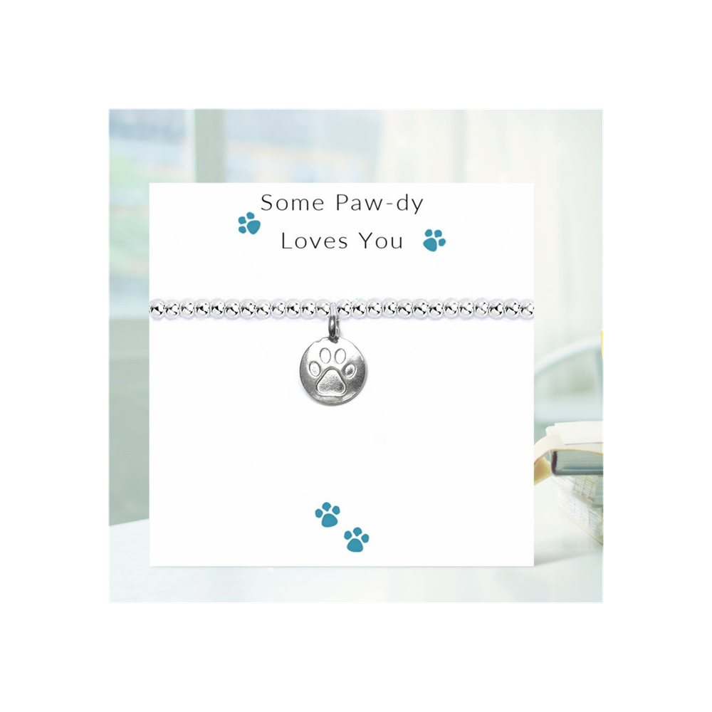 Some Paw-dy Loves You - Paw Print Bracelet on Message Card