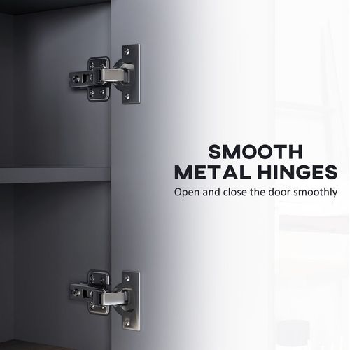 HOMCOM Bathroom Cabinet Wall Mounted Mirror Storage with Shelves Grey