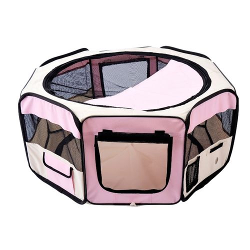Pet Carrier Pet Playpen Beige and Pink 90 x 41 Hcm