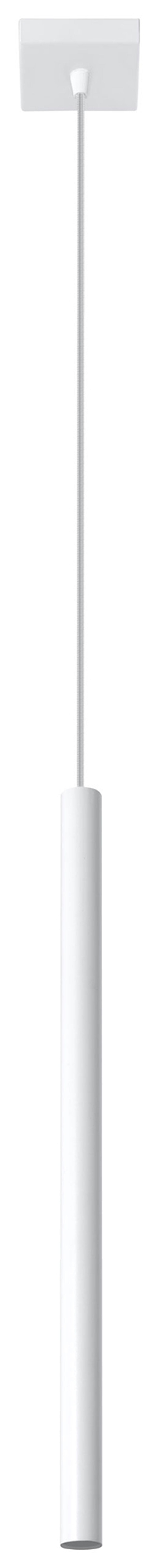 SOLLUX lighting Pastelo Ceiling Pendant Light with 1 Spotlight - Ceiling Light Living Room Pendant Light Dining Room Lamp - Light Kitchen Powder Coated Steel in White 8 x 8 x 100 cm