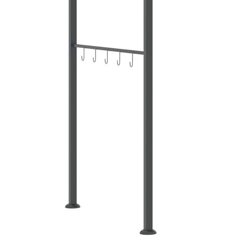 2M (7ft) BBQ Grill Gazebo Tent Garden Grill Metal Frame Grey