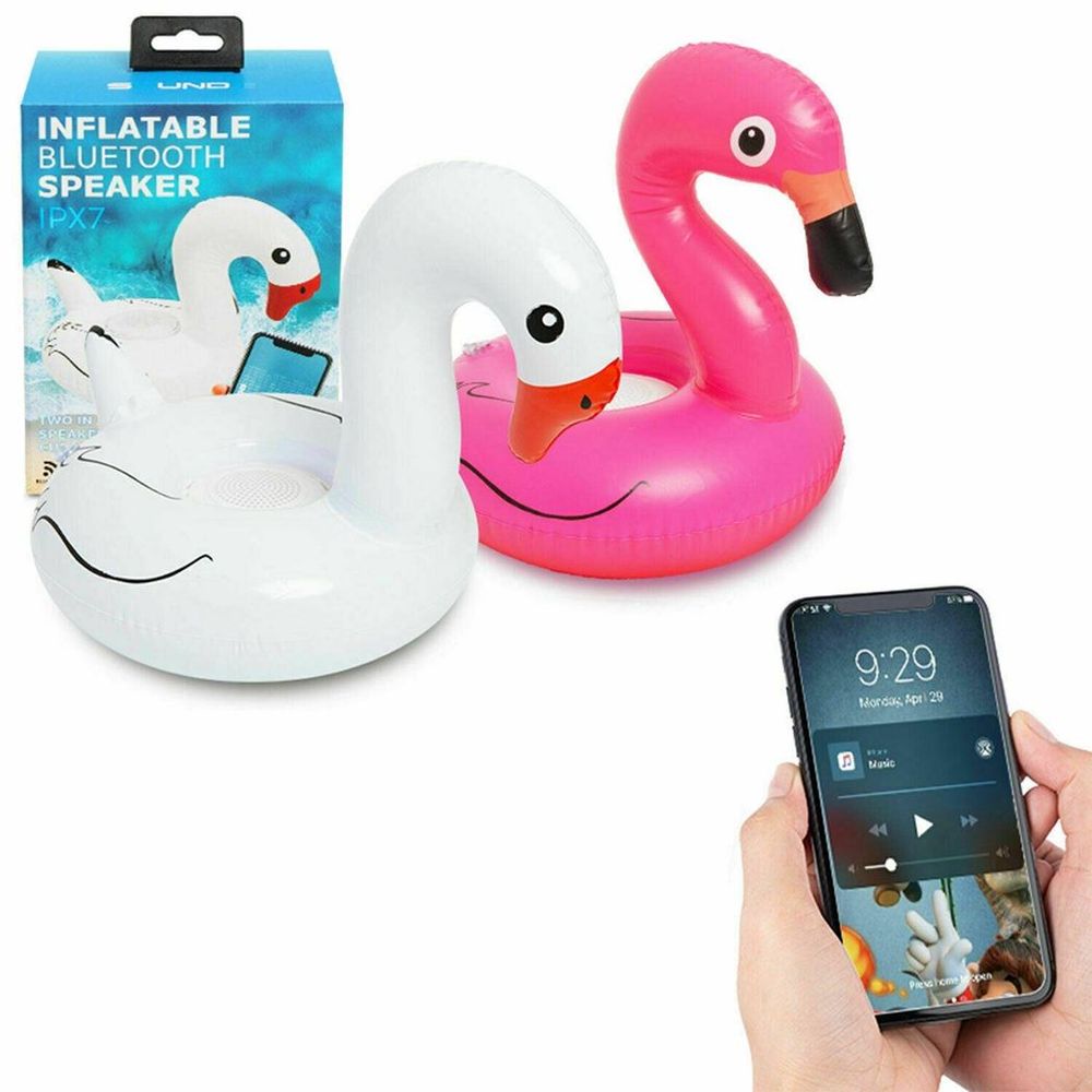 Soundz Waterproof Inflatable Flamingo Speaker Bath Pool