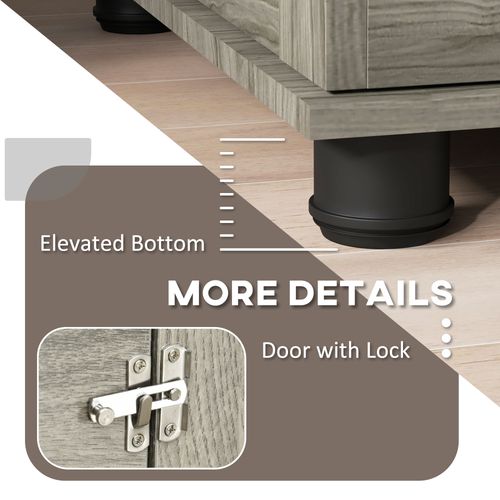 PawHut Dog Crate Furniture, 37" End Table for Large Dogs w/ Cushion