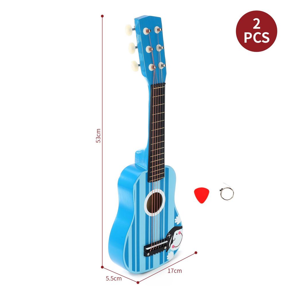 Authentic SOKA Wooden Stripe Blue Pirate Guitar | High-Quality Childrens Musical Instrument