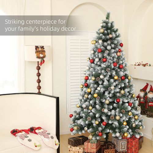HOMCOM 5ft Artificial Pine Christmas Tree with Pinecones, Steel Base
