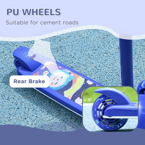 AIYAPLAY Kids 3 Wheel Scooter for 2-6 Years Old w/ Adjustable Height, Blue