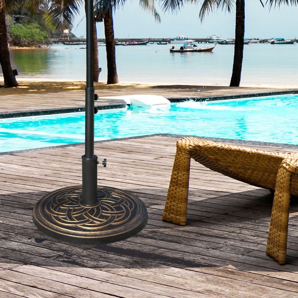 Outsunny 11.5kg Garden Parasol Base for 38mm or 48mm Umbrella Poles Bronze