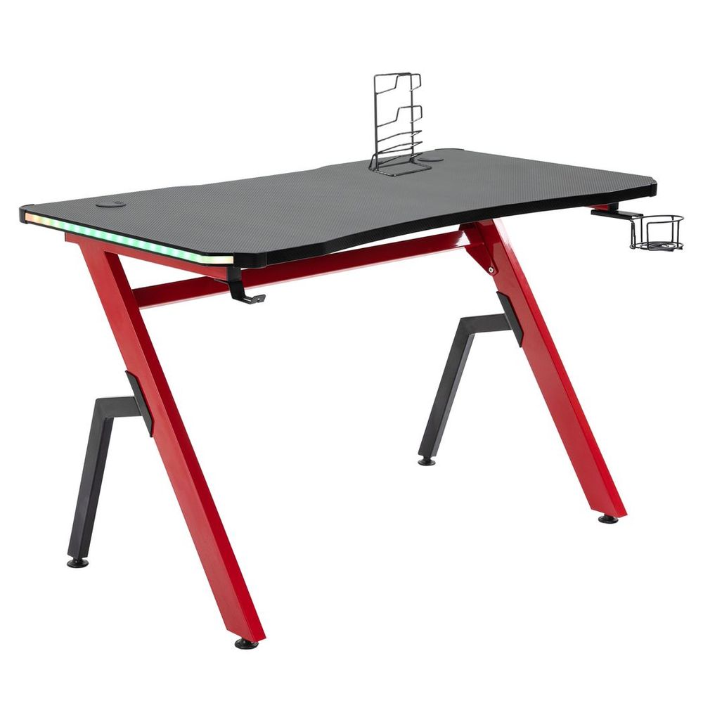 HOMCOM Ergonomic Gaming Desk - LED, Cable Management, Red"

Note: The title has been condensed to meet the 80-character limit.