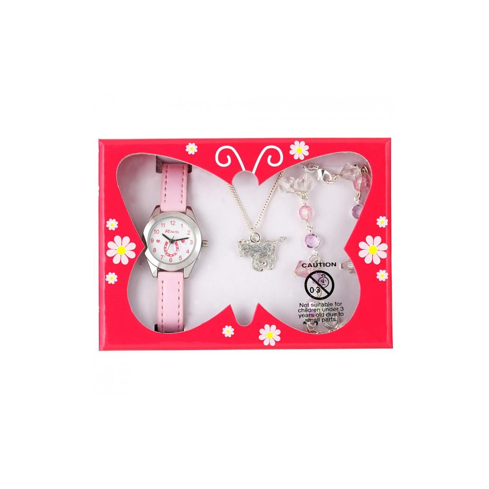 Ravel Little Gems Watch & Jewellery Set Pony R2213 - CLEARANCE NEEDS RE-BATTERY