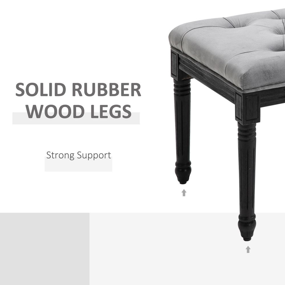 HOMCOM Fabric Bed End Bench Velvet Upholstered Tufted Accent Lounge Sofa