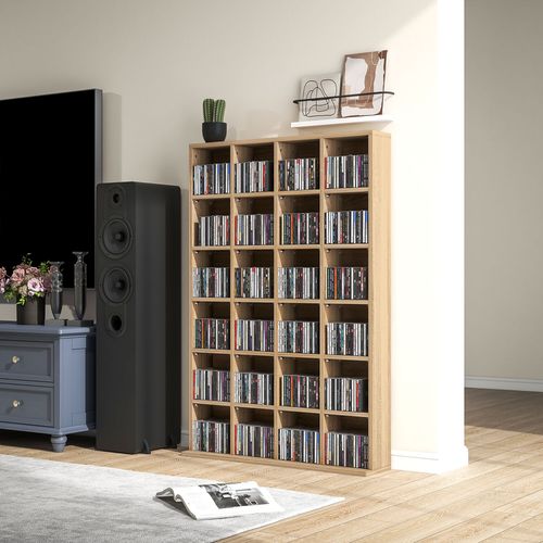 HOMCOM DVD CD Media Storage Rack, Video Display Unit, 89 x 130.5 cm