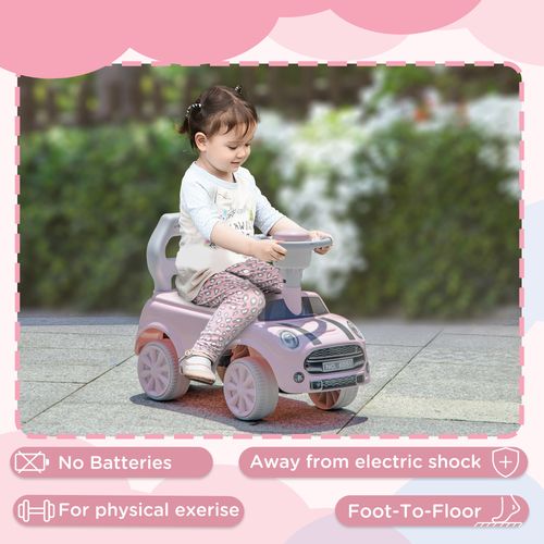 AIYAPLAY Ride On Car Foot To Floor Sliding Car w/ Air Horn - Pink