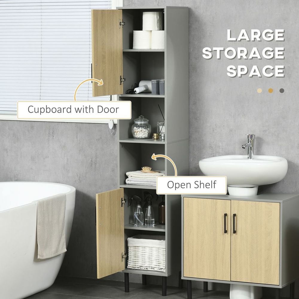 High-Quality kleankin Bathroom Storage Cabinet, Slim and Stylish for Living Room