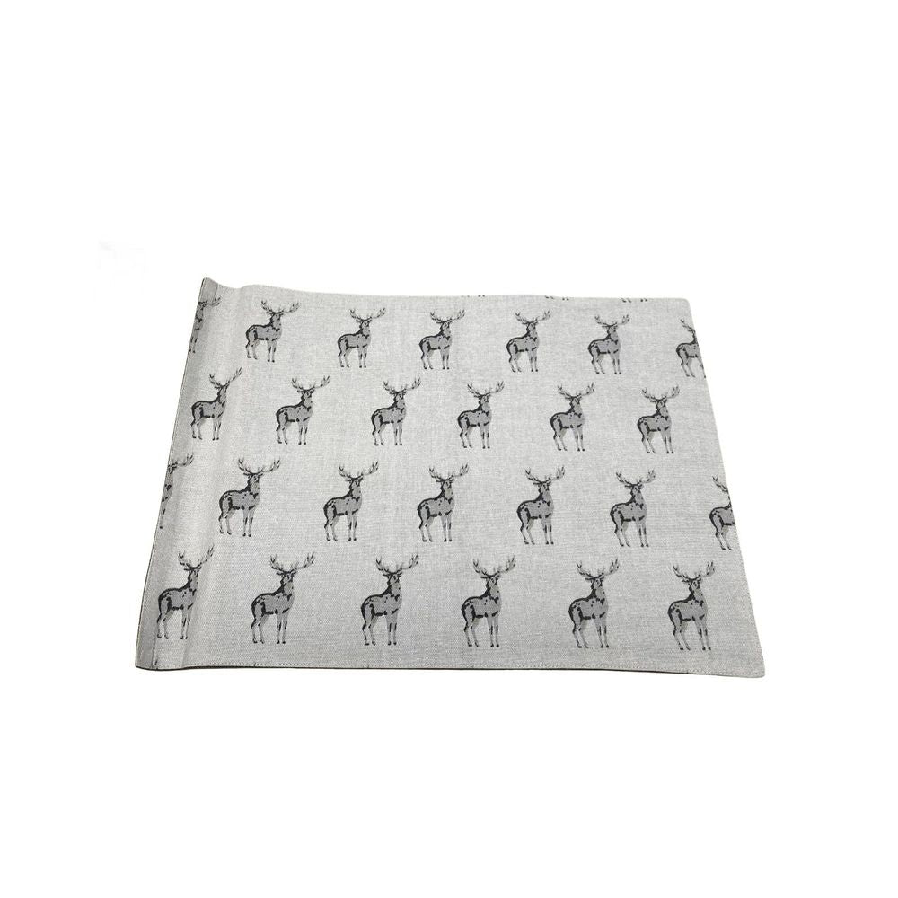 Premium Quality Grey Stag Print Fabric Place Mats