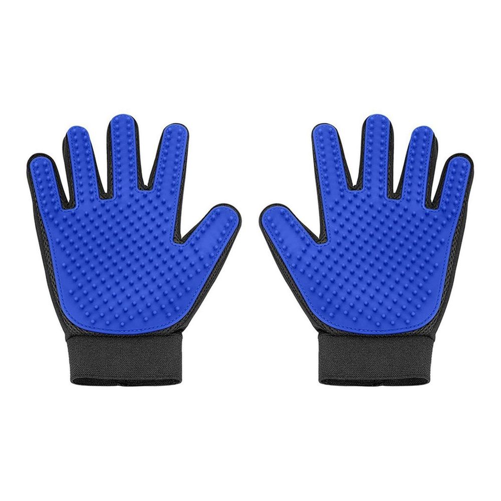 Cat And Dog Grooming Gloves 1 Pair - Blue