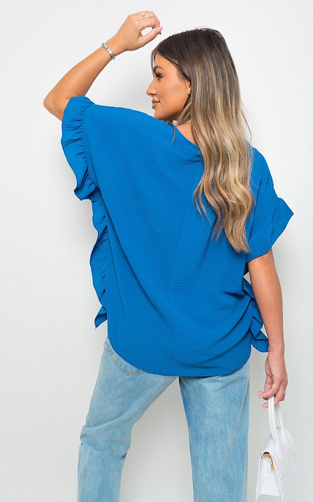 Vienna Frill Sleeve Top - Lightweight V-Neckline - Perfect day-to-night style - Add sophistication to any look - Comfortable & stylish