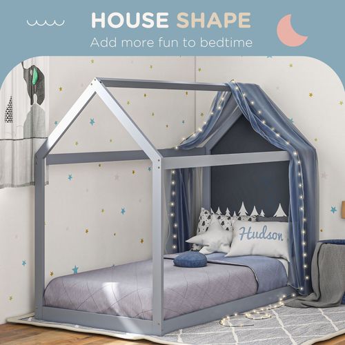 HOMCOM Wooden Single Bed Frame with Tree House Style