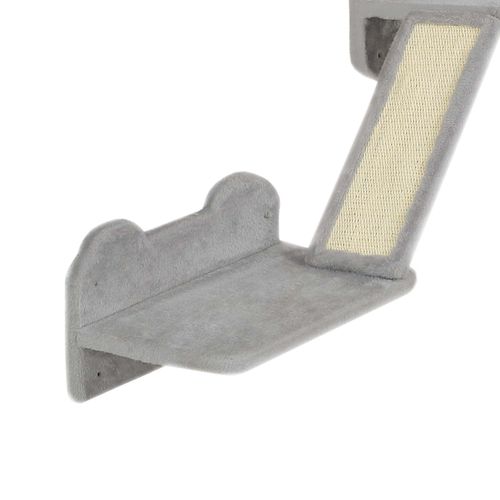 PawHut 3PCs Corner Design Cat Wall Shelves Furniture, Light Grey