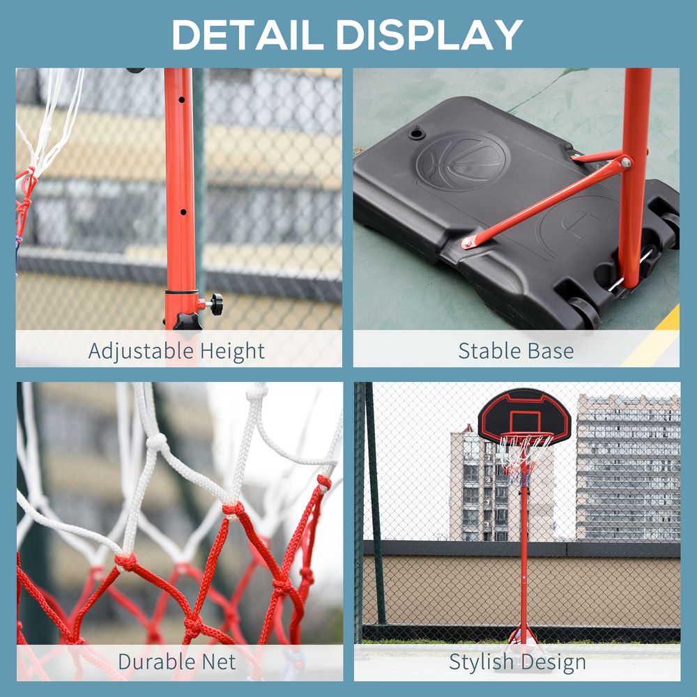 High-Quality Adjustable Basketball Hoop w/ Wheels - 200-250cm - Trusted Seller - Great for Kids HOMCOM