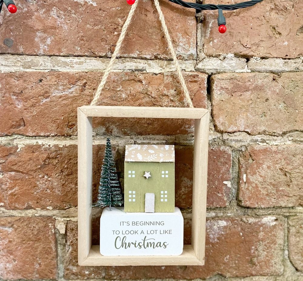Festive Christmas House Hanging Decoration - 15cm
