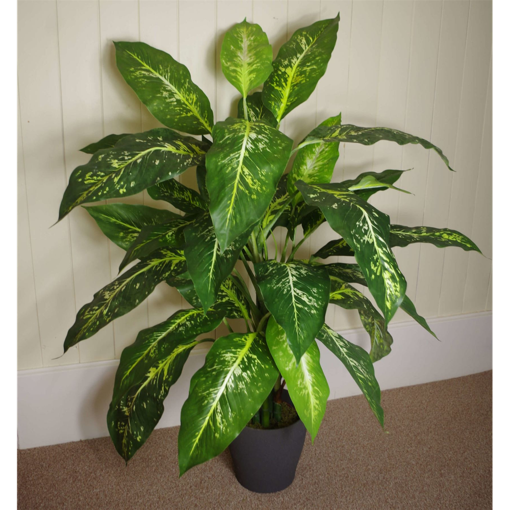 Lifelike 100cm Large Fox's Aglaonema Tree with Metal Planter - High Quality Artificial Plant
