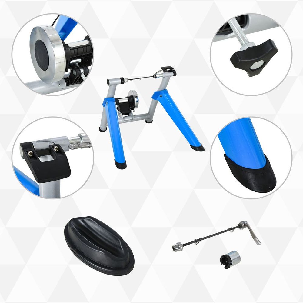 Bike Trainer: 8-level Resistance, Fits 650C, 700C or 26"-29" Tyres - Compact & Convenient
