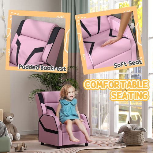AIYAPLAY 2 in 1 Kids Armchair Recliner, PU Leather, for 3-9 Years Old