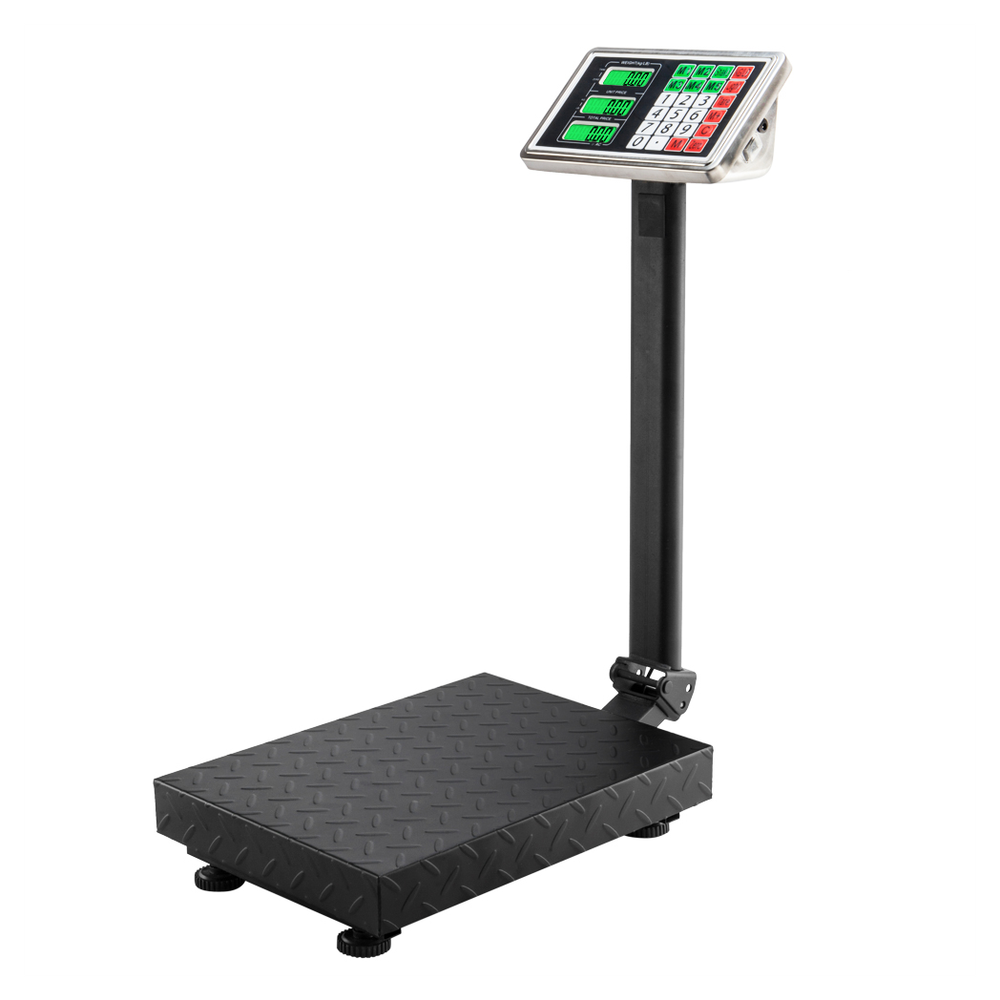 100KG/220lbs LCD Digital Personal Floor Postal Platform Scale with 30*40 Platform & 0.6mm Plate Black UK Plug