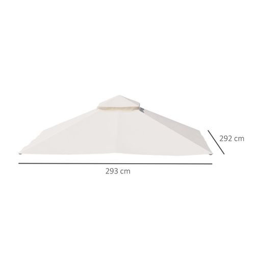 Outsunny Gazebo Canopy Replacement Cover 3 x 3(M) 2-Tier Roof Top for Garden
