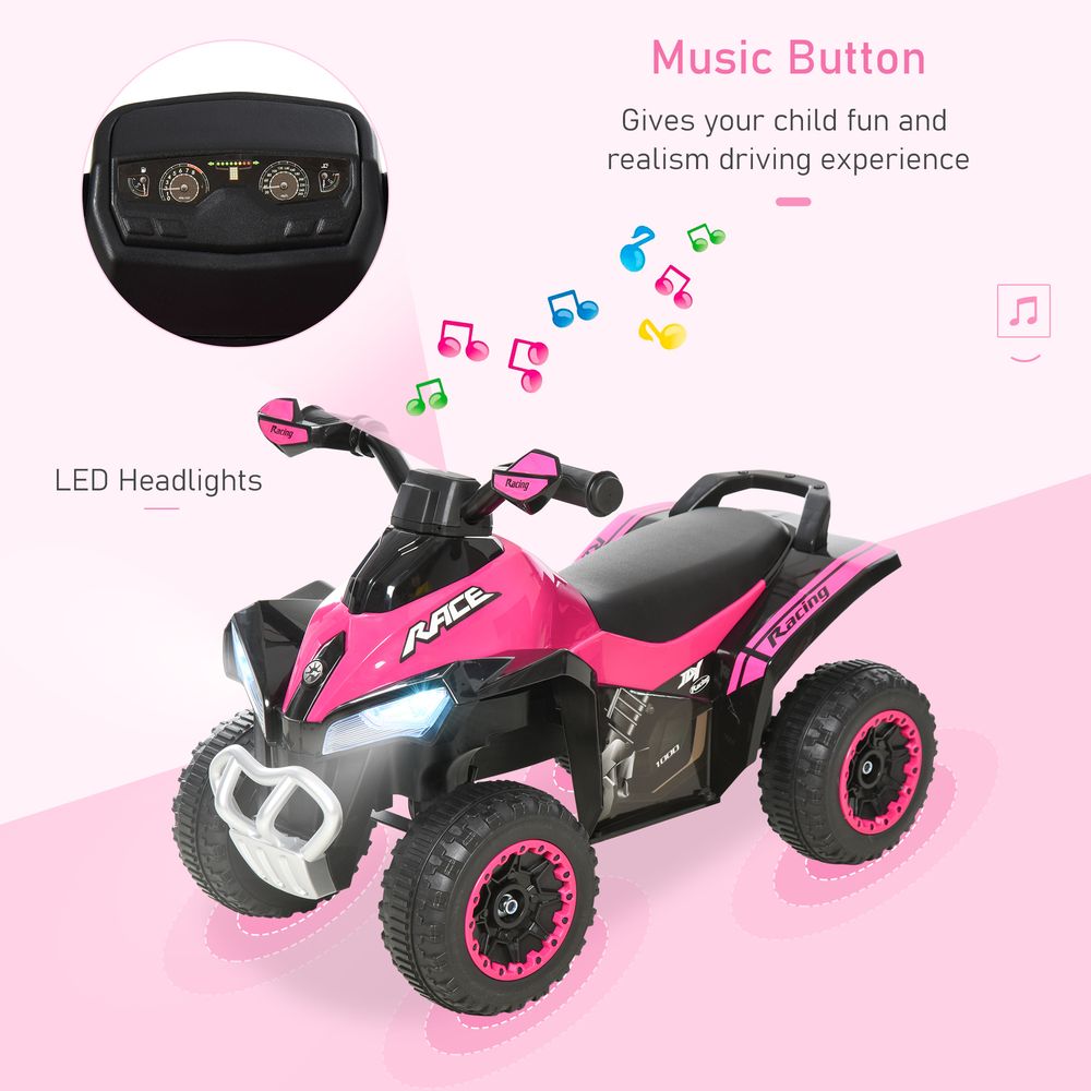 HOMCOM Toddler Kids Ride On Car Walker Foot To Floor Slider w/Music Lights NO POWER Manual for 18-36 Months Pink