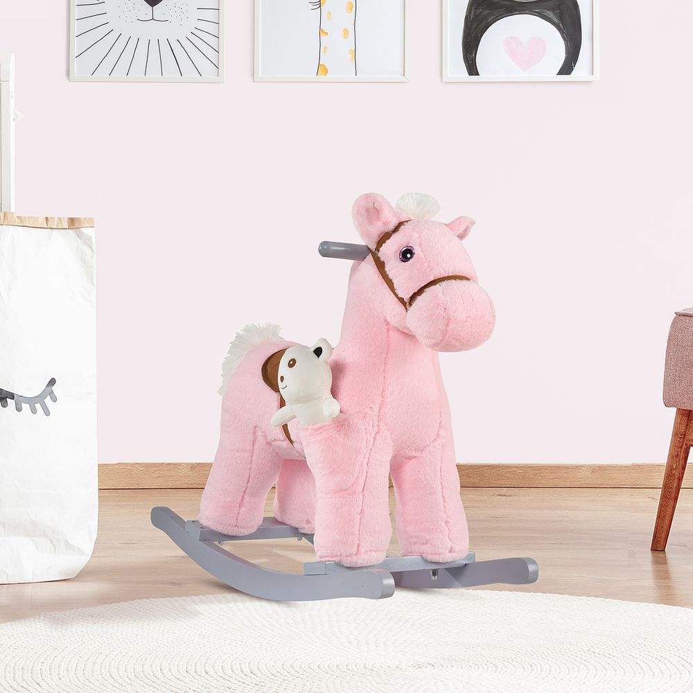 Premium Toddler Rocking Horse with Sound - Soft & Safe Ride-On Toy HOMCOM