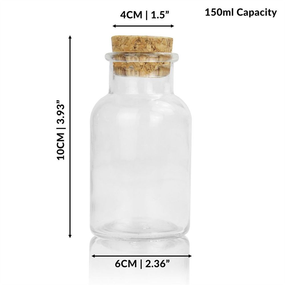 150ml Glass Spice Jars with Cork Lid - Set of 12 | Maison & White
