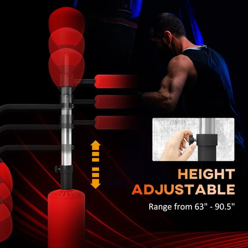 HOMCOM 3-in-1 Punching Bag with 2 Speedballs, 360° Reflex Bar