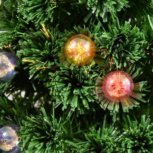 4FT Prelit Artificial Christmas Tree Fiber Optic Xmas Indoor Golden Stand Green