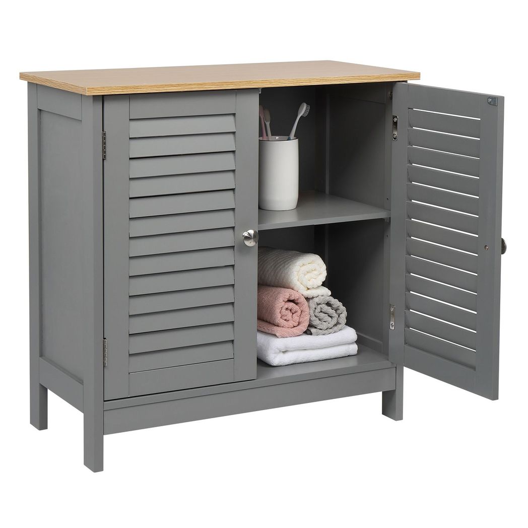 2 Hundred Page Doors MDF Spray Paint Bathroom Cabinet Gray
