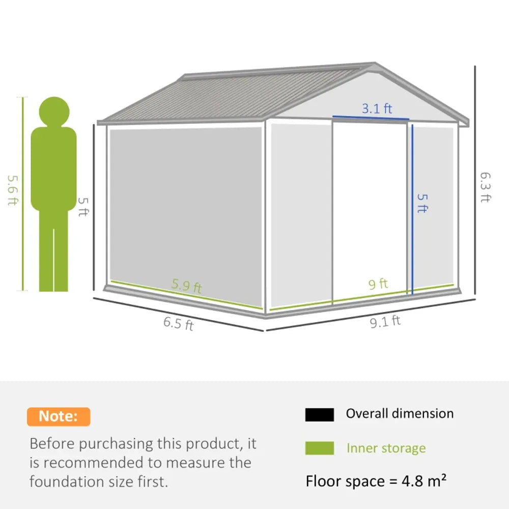 Outsunny Garden Shed Storage Unit withLocking Door Floor Foundation Vent Brown