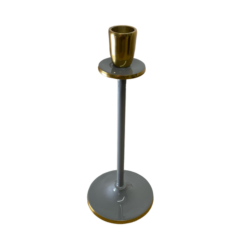 Glossy Grey Irina Candlestick, 26cm