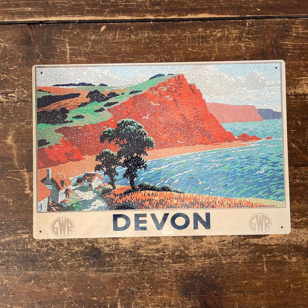 Authentic Vintage Metal Sign - Great Western Railway, Devon