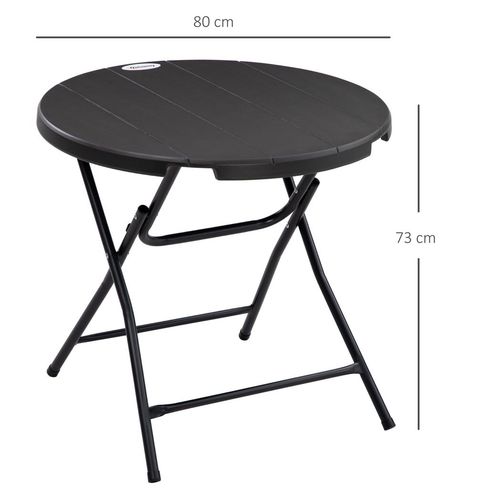 Foldable Garden Table - Round, Seats 4, Steel Frame - Outdoor Dining