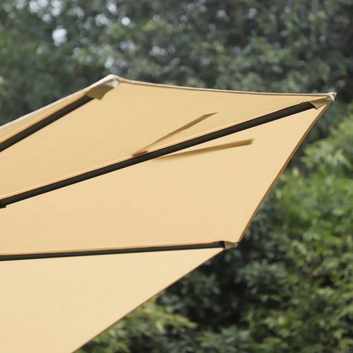 Outsunny Umbrella Parasol W/360 Rotation and Cross Base-Beige