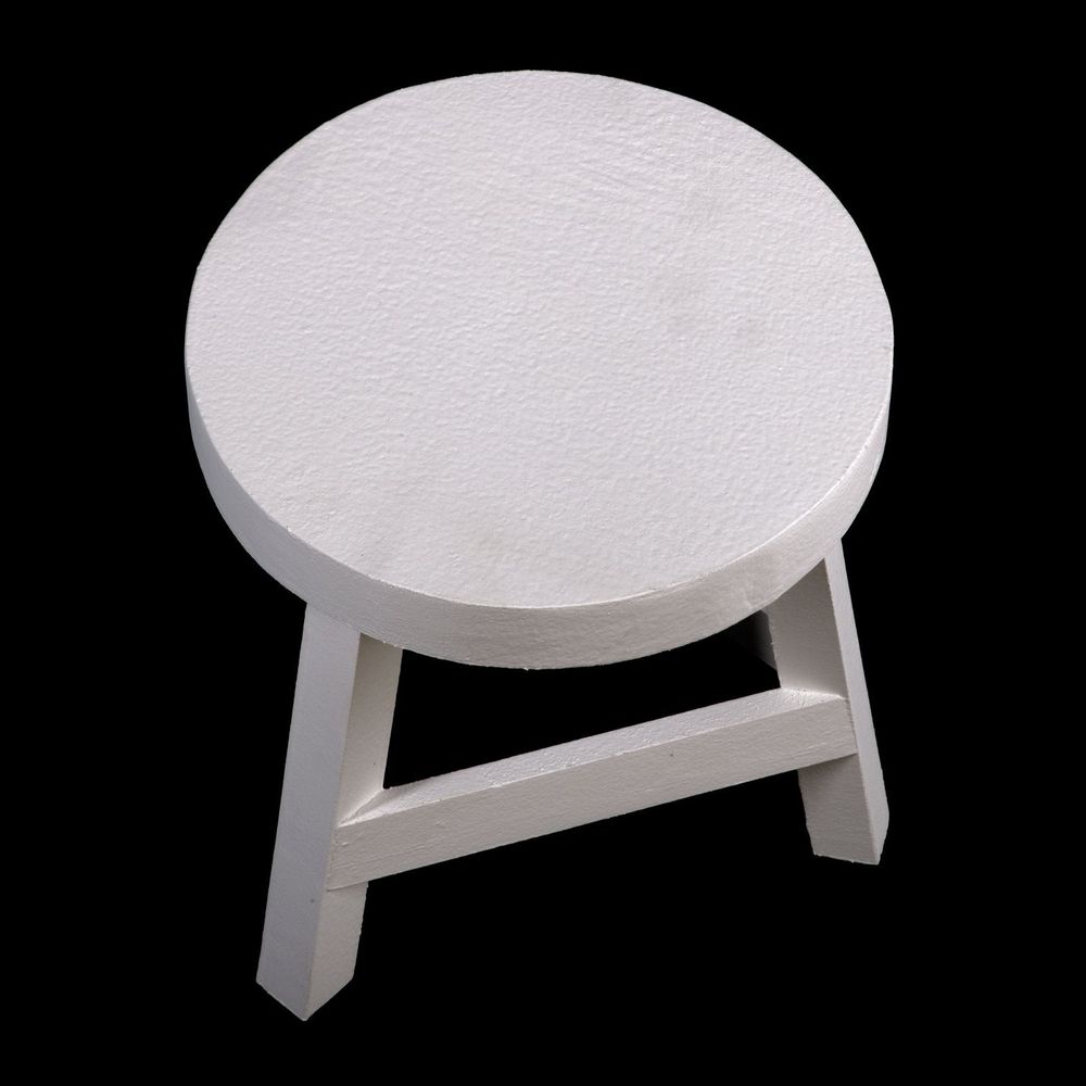Premium Quality 23cm White 3-Legged Stool: Reach New Heights! Perfect for Any Room and Ideal for Kids.