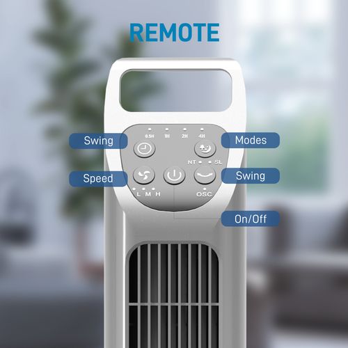 HOMCOM Oscillating Tower Fan Floor Fan with 4H Timer for Home Office White