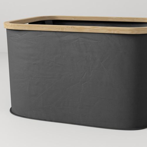 HOMCOM 36L Collapsible Laundry Hamper, Washing Basket for Bathroom, Black