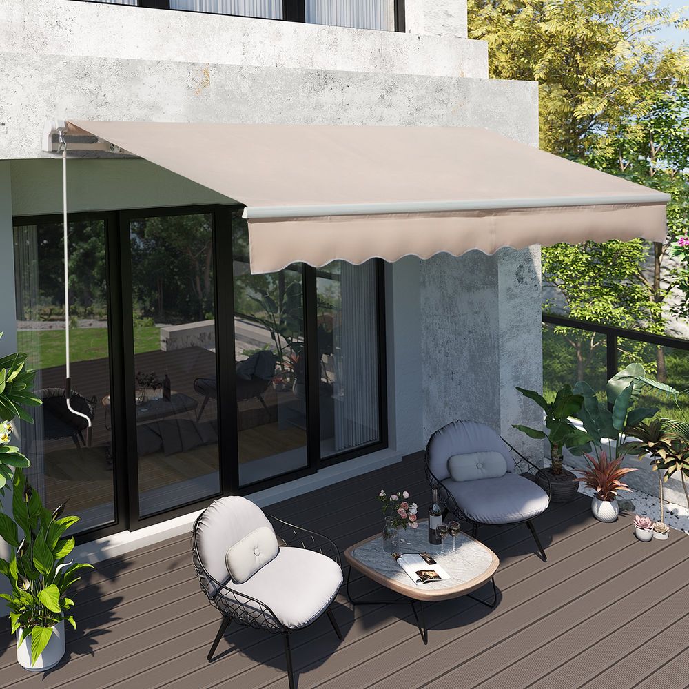 Premium 4x2.5m Retractable Awning - Sunshade Canopy & Crank Handle - High Quality, Easy Installation