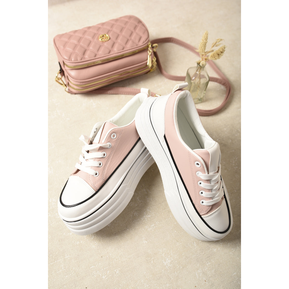 Breanna Platform Wedge Lace Up Trainers - Comfort, Style, and Height, All in One! 👟🌟