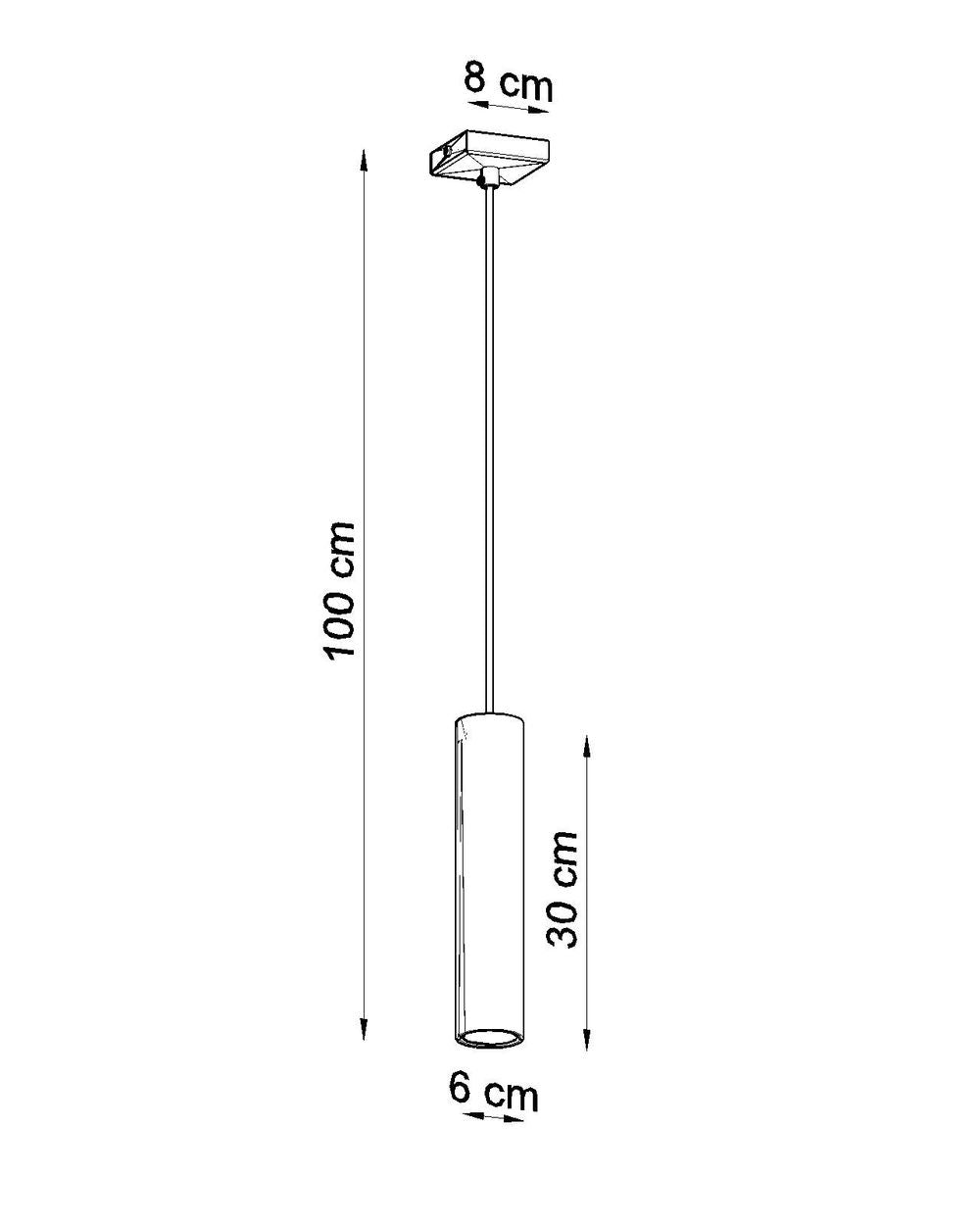 Modern Loft Pendant Lamp: LAGOS 1 Black Round Tube Design - LED GU10