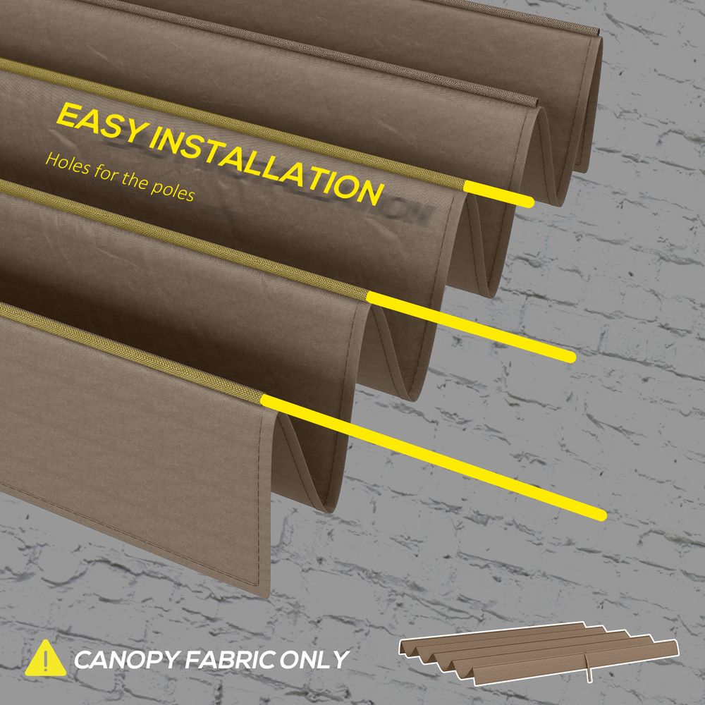 Outsunny Pergola Sun Shade Cover Roof - Durable & UV-Resistant, Coffee - Fits 3x2.15m Pergola